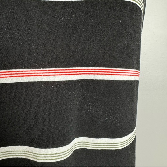 White House Black Market |WHBM| sleeveless striped black pleated dress size s - Picture 4 of 9